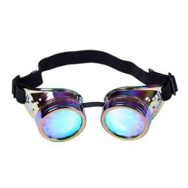 Neo Chrome Kaleidoscope Steampunk Goggles