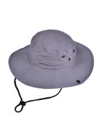 Grey Wide Brimmed Fisherman Hat Festival Hat
