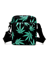 Green Ganja Print Cross Body Messenger Bag or Man Bag