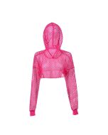 80's Pink Mesh Hooded Top.  This hooded 80's neon pink mesh top has matching flares available.  The pink mesh hooded top makes great festival wear for your funky festival outfit.  Pretty little thing.  1980's fancy dress