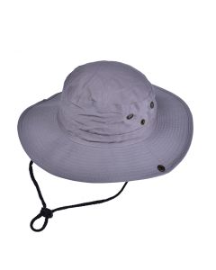 Grey Wide Brimmed Fisherman Hat Festival Hat