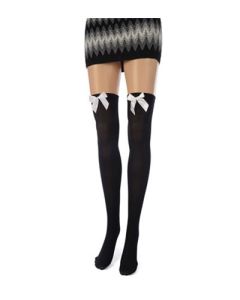 Black stockings w white bow
