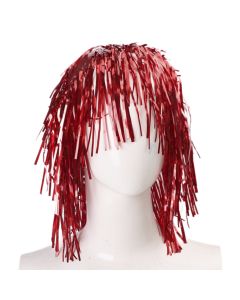 Red Tinsel Wig