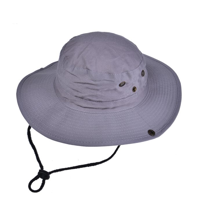 Festival Outfits - Grey Wide Brimmed Fisherman Hat Festival Hat