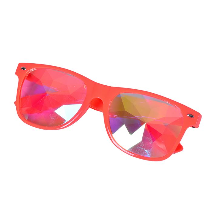 Neon Orange Kaleidoscope Glasses