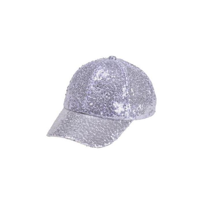 Silver sequin hat baseball cap
