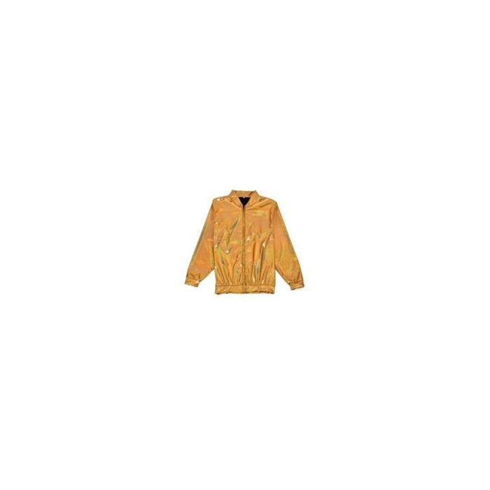 Shiny Gold Holographic Bomber Jacket