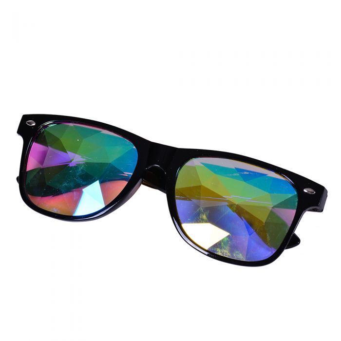 Festival Outfits - Black kaleidoscope Wayfarer Sunglasses