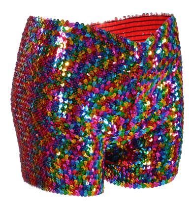 rainbow sequin shorts